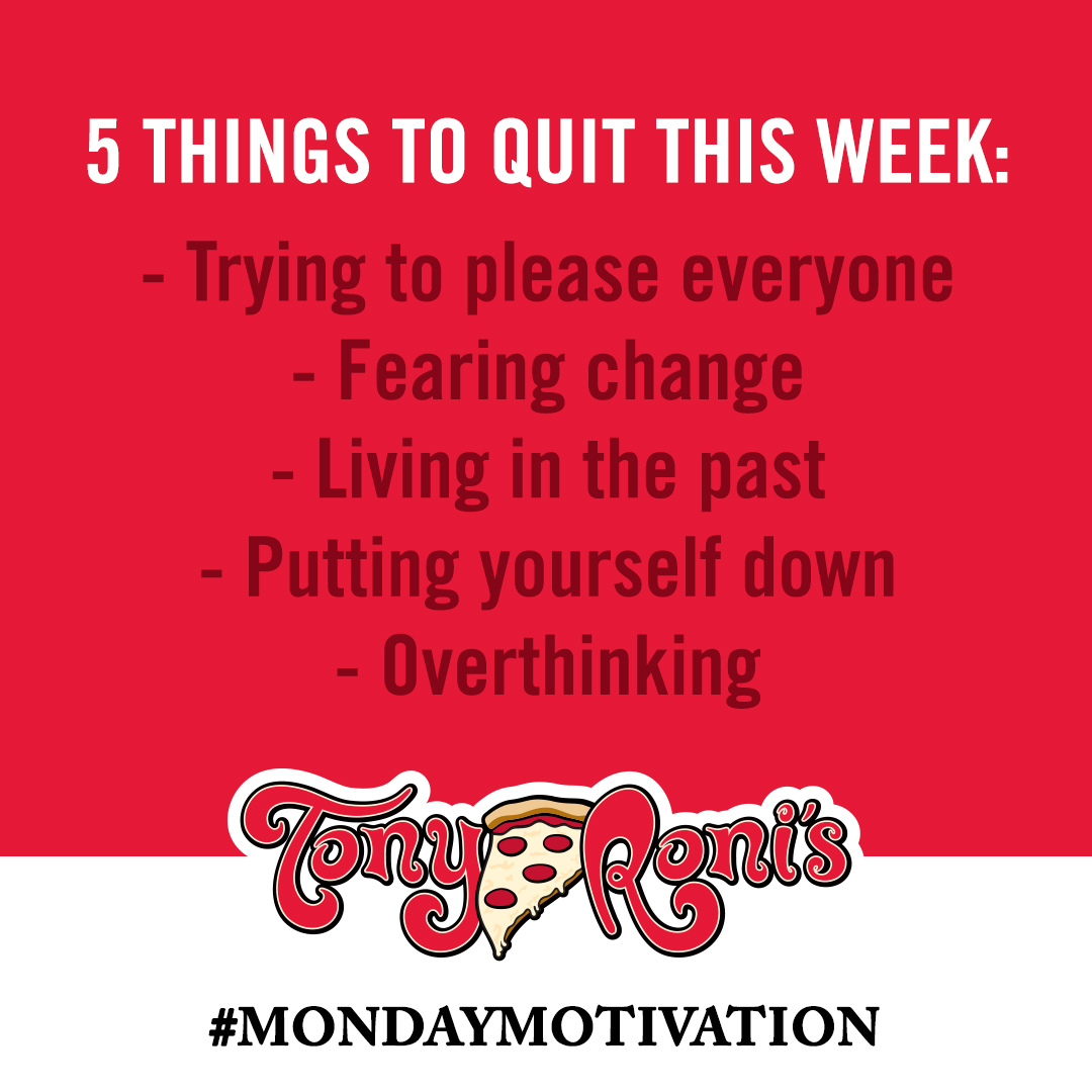 TonyRonisPizza's tweet photo. Check these things off your list this week and we bet you will have a fantastic week😉

#MondayMotivation https://t.co/6zksOuDO0f