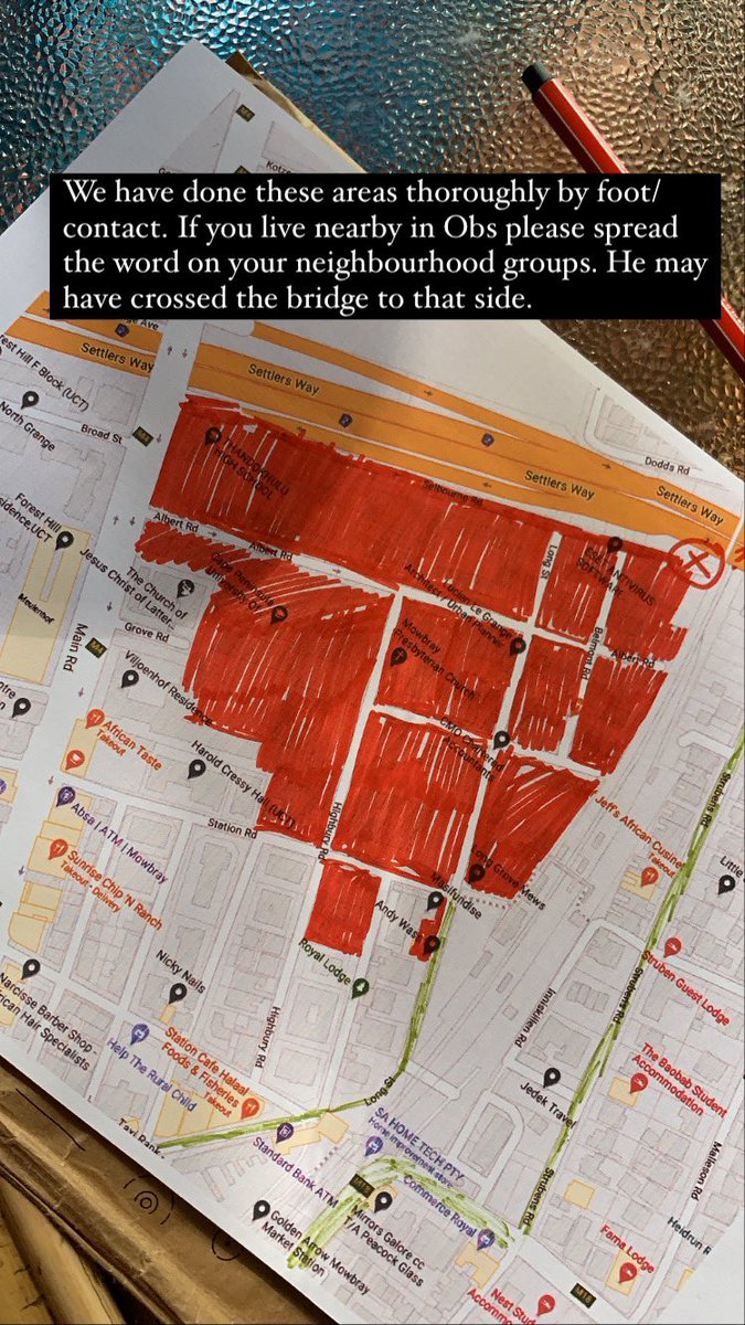 My most beautiful Earth Saint Baby has not been seen since Saturday at midnight. Please please circulate if you live in Mowbray/Observatory/Rosebank. We have covered these areas by foot. #mowbray #observatory