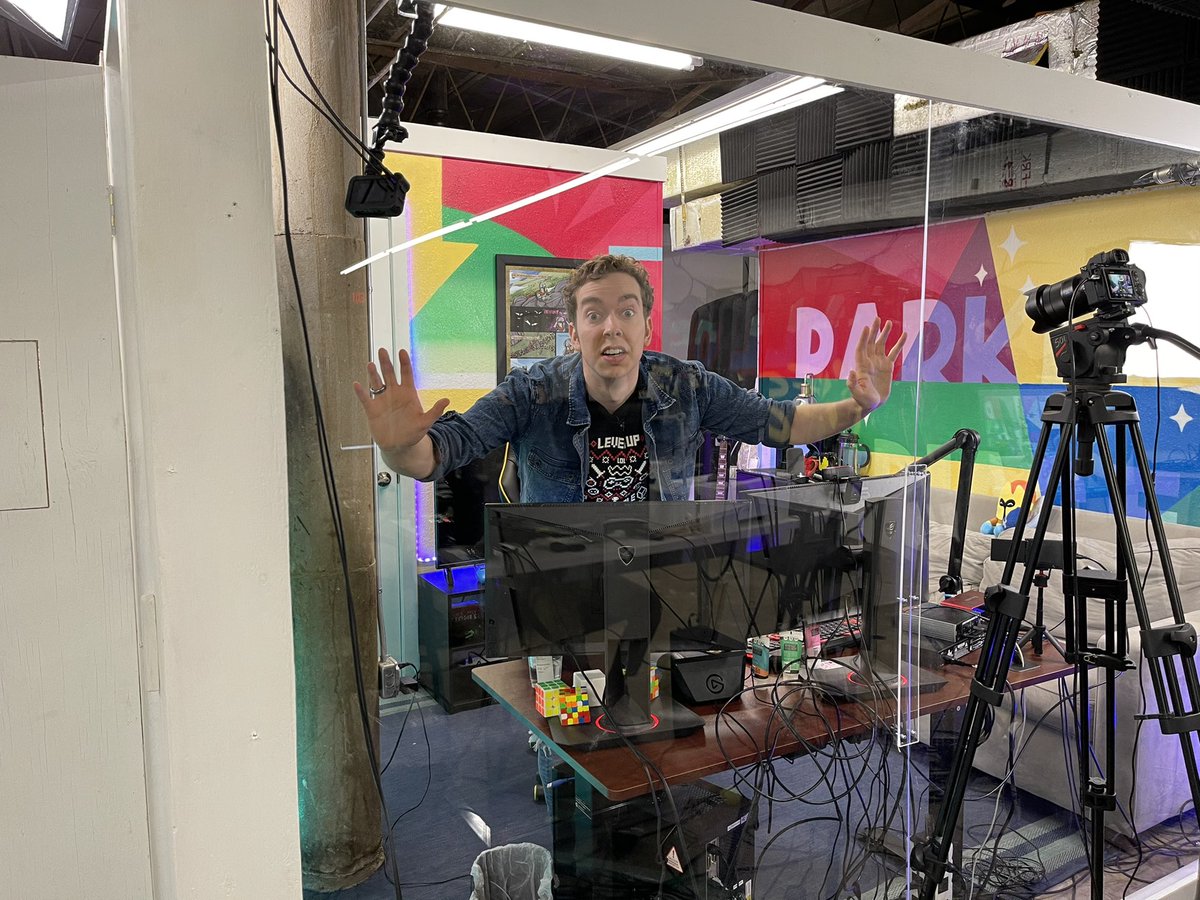 ParkerGames's tweet photo. I’m officially Boxed In! 
The 10 day livestream has begun! 

Come in, say hello, and let’s raise some money for @TakeThisOrg the Mental Health charity! 
👉🏻 https://t.co/qLm7JBnV78 https://t.co/aHp7MkGzEH