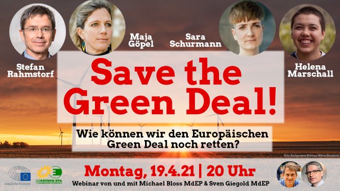 sven_giegold's tweet photo. Rettet Europas Green Deal: Jetzt geht unser Eil-Webinar los! Über 1.600 haben sich in nur 6 Stunden angemeldet, um mit @rahmstorf @beyond_ideology @SaraSchurmann &amp; @helenamarschalI von @FridayForFuture zu diskutieren. Schaltet Euch auch ein: https://t.co/5jOnJJLE20 https://t.co/Bj6qogTMRf