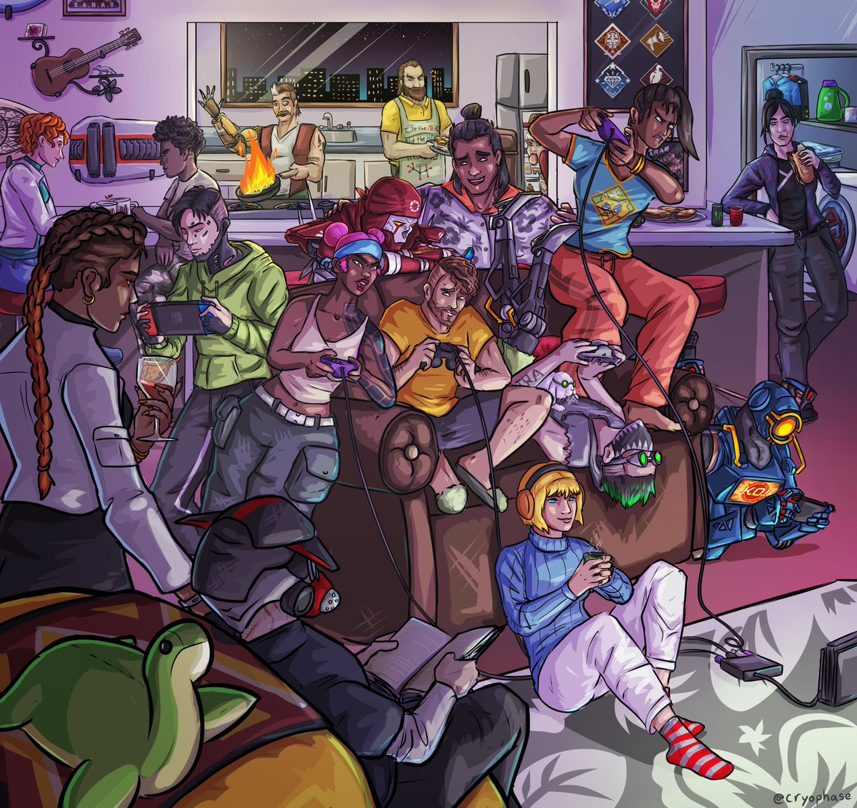 cryophase's tweet image. game night #ApexLegends #ApexLegendsFanart