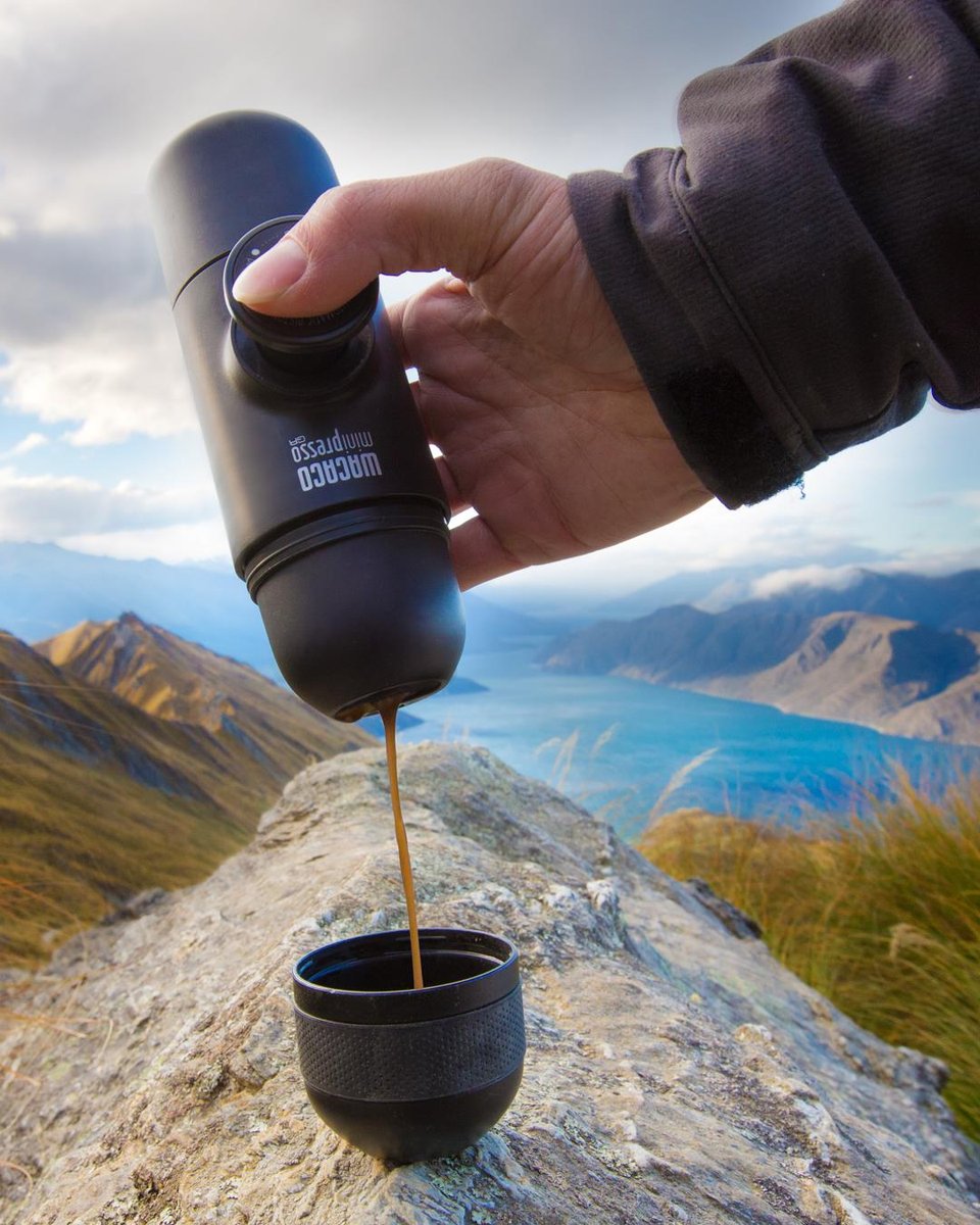 Introducing the Wacaco Nanopresso: The Travel, All-in-one coffee maker! Make barista style coffee on the go with this hand-powered coffee maker. Perfect for camping or hiking ☕🌲