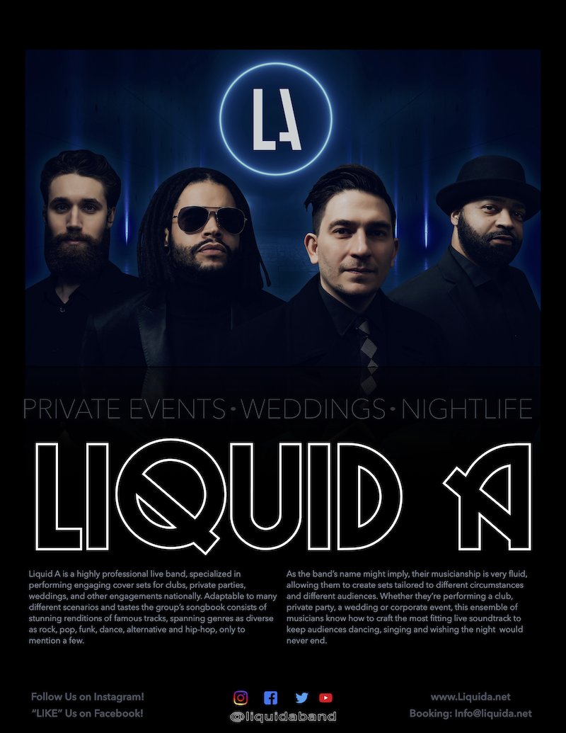 Vaccinated 💉 and ready to get back to it! 
Contact us for availability 2021-22.
#livemusic #vaccinated #lightattheendofthetunnel #normallife
liquida.net
Email: info@liquida.net 
Booking: liquida.net/contact-us