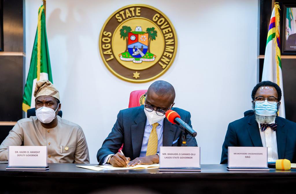 jidesanwoolu's tweet photo. Today, I signed into law two important bills, the Lotteries and Gaming Authority Bill (2021) as well as the Public Complaints and Anti-Corruption Commission Bill (2021). 

The latter empowers the investigation and prosecution of officials accused of the misappropriation... (1/3) https://t.co/K5gMBSf32n