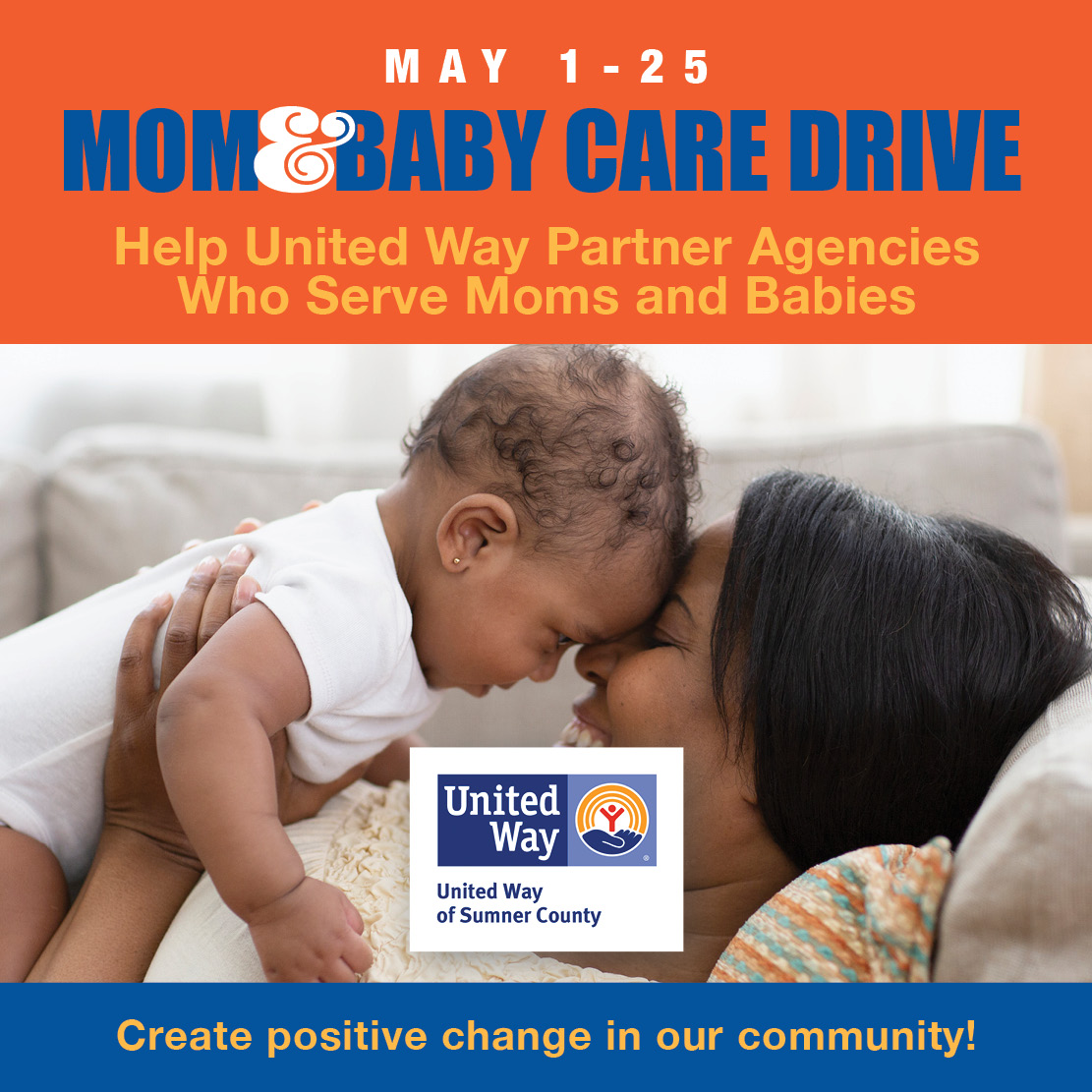 UnitedWaySumner's tweet image. We need your help with our Mom &amp;amp; Baby Care Drive. Easily pick out an item to donate on our AmazonSmile Charity List tinyurl.com/3nec8zxr and Amazon will deliver it to us. For more information, visit us online at unitedwaysumner.org