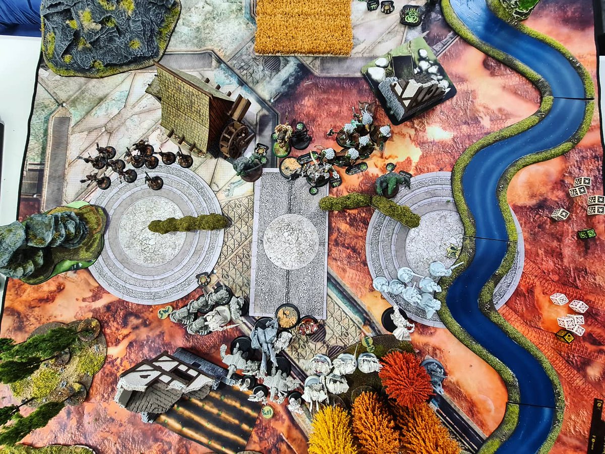 MWC29977557's tweet image. Mk3 SR19 Menoth vs Orboros with 3d scenery game, no theme forces. #orboros #menoth #warmachine #hordes #steamroller #privateerpress #kromac #highreclaimer