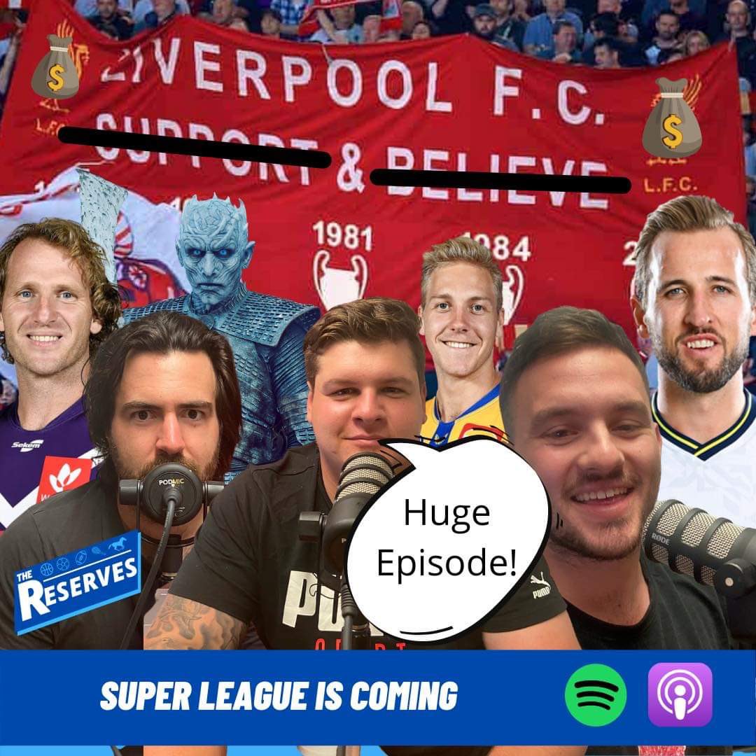 ReservesThe's tweet image. EARLY POD RELEASE! Jump on and listen on your way to work as we break down the HUGE news of the breakaway Super League in world football 

⁃Super League Breakdown 
⁃AFLW Grand Final 
⁃AFL Round Wrap

🎧Apple apple.co/2Qko2Kd
🎧 Spotify spoti.fi/2P5IJsU