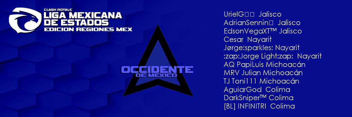 #Occidente | Roster.
Tenemos los jugadores que estarán representando a la región del occidente, con excelentes características darán mucho de que hablar.