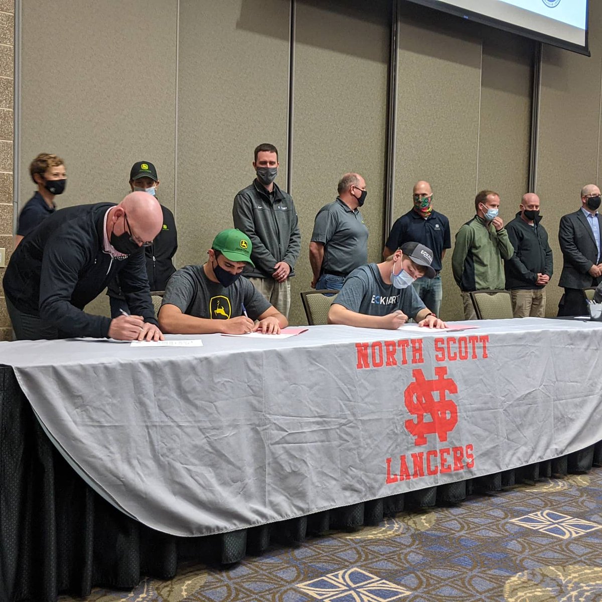 Congratulations to our Apprentices as well as our Step-Pathway students on their signing day. A special thank you to Eckart, John Deere, Grand Haven, First Trust Savings &amp; Trust, River Cities Engineering, NAWIC for their support of our students!! #nslancers