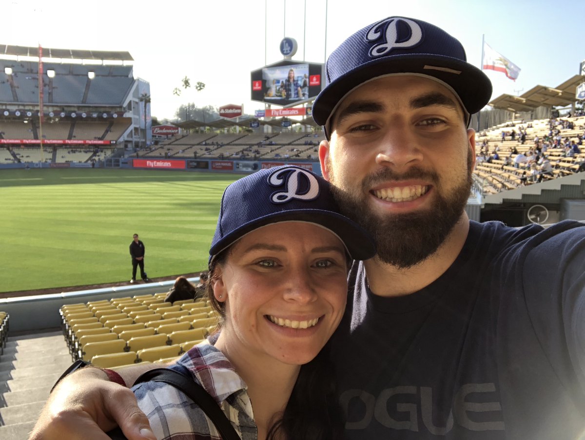 ablack11's tweet photo. @SportsNetLA @pacificobeer Tia and Adam Black from Victoria, Canada. Would love to be back at Dodger Stadium, but currently watching all the games on TV until the Canada/US boarder reopens https://t.co/6d8yKS6Eaw
