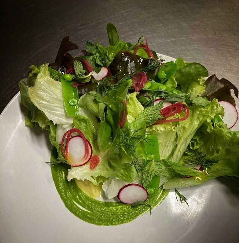 Salad special by @chefheyricky to match this ‼️ day 
Butter Lettuces - Spring Vegetables, Lettuce Purée, Preserved Lemon Vinaigrette, Soft Herbs instagr.am/p/CN3XFwcHg-E/