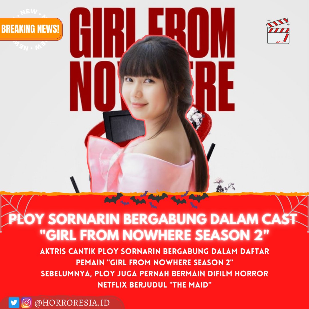 horroresia's tweet photo. CAN'T WAIT TO SEE PLOY SORNARIN IN GFN 2 😍🔪💀
.
Ploy Sornarin akan memainkan peran yang bernama "Jun-Ko"
Kita liat selengkapnya 7 Mei!!
#HorrorEID_GirlFromNowhere2
----------
📸: IG/ploynarinn
________🔪________🔪________🔪________
#GirlfromNowhereNetflix #Nanno #PloySornarin https://t.co/vzwP9Bi7oL