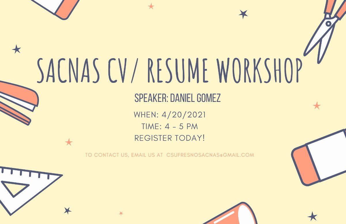 SACNAS CV/RESUME WORKSHOP - mailchi.mp/f9cbe6bbfeac/s…