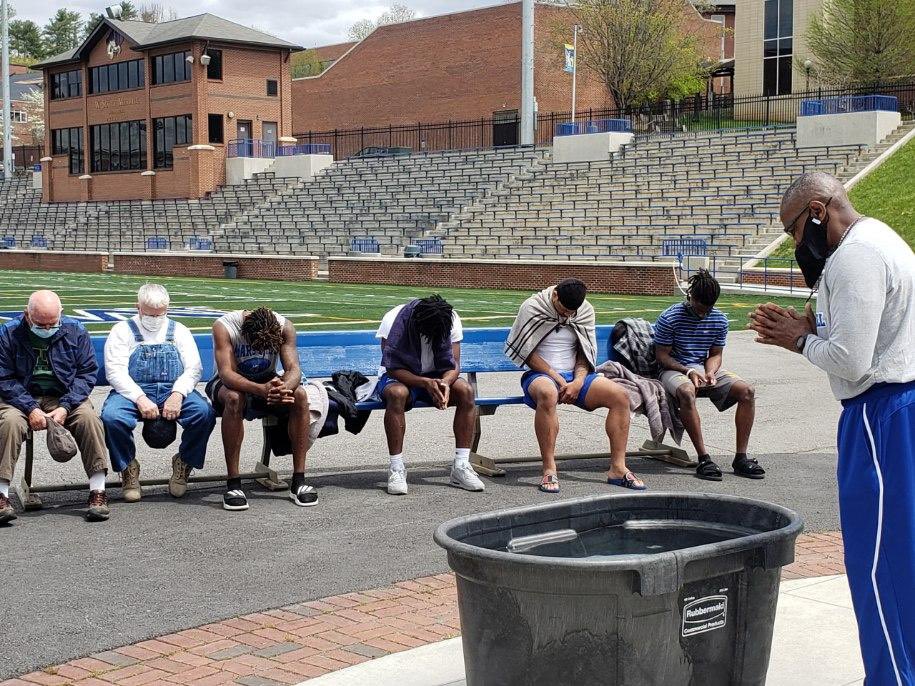 This spring our football program had 31 public professions of faith in Jesus &amp; 29 recommitments - coaches &amp; players! On Saturday our AHC &amp; DC <a href="/KBHolyman/">Kevin Barnette</a> baptized a group of our players in the stadium! We are blessed to be at place like MHU! God is good!