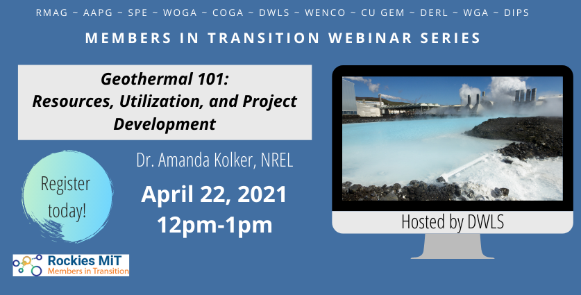 “Geothermal 101: Resources, Utilization, and Project Development”

Date / Time: 12:00 MT April 22nd, 2021.
Registration: lnkd.in/ejSVPzz