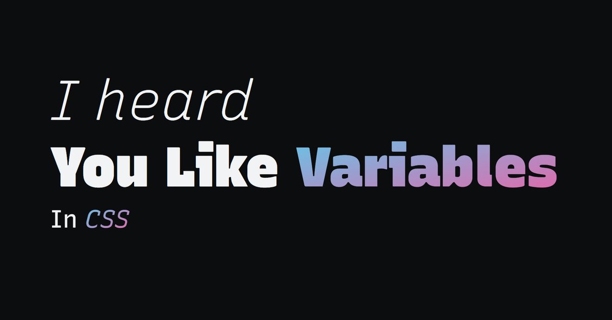 Th3S4mur41's tweet photo. @MiriSuzanne: I hear you like variables in CSS
Me: You bet I do🤩
#YourExpert #AEAOT #CSSCustomProperties https://t.co/Z0Vax2ArSh