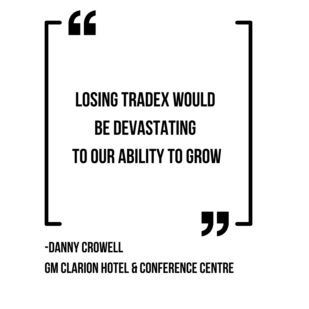 Fraser Valley Tradex (@fvtradex) on Twitter photo 2/2 "Losing the Tradex would be devastating to our ability to grow our business. It will make a return to normal business activity virtually impossible.” via the Clarion Hotel & Conference Centre
#FVTradex <a href="/City_Abbotsford/">City of Abbotsford</a> @TourismAbby <a href="/AbbyNews/">Abbotsford News</a> <a href="/ChoiceHotels/">Choice Hotels</a> 2/2 "Losing the Tradex would be devastating to our ability to grow our business. It will make a return to normal business activity virtually impossible.” via the Clarion Hotel & Conference Centre
#FVTradex <a href="/City_Abbotsford/">City of Abbotsford</a> @TourismAbby <a href="/AbbyNews/">Abbotsford News</a> <a href="/ChoiceHotels/">Choice Hotels</a>