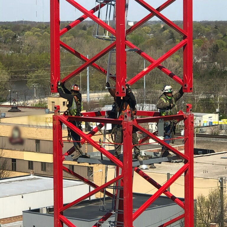 STARFinancial's tweet photo. A tower crane is going up at the site of the future STAR Bank Building in downtown Fort Wayne. It's so exciting to see the progress on this project. For more on the new STAR Bank building, visit: https://t.co/s6iFRvhCZM #STARonMain https://t.co/uYFFe1xs0t
