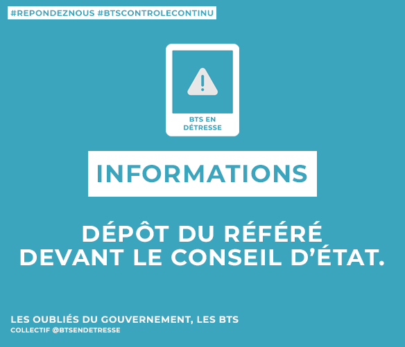 btsendetresse's tweet photo. 🛑#BTSCONTROLECONTINU

Maître @v_brengarth a déposé ce soir, une demande de référé devant le @Conseil_Etat. ❗️

Plus d'informations ⤵️
https://t.co/8KZf5RrxsM https://t.co/gcfkHa2vC3