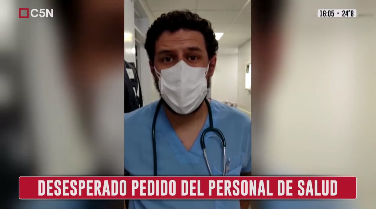 EL DESESPERADO PEDIDO DEL PERSONAL DE LA SALUD: "Por favor, #QuedateEnCasa"

El porcentaje de ocupación de camas es muy alto y el personal de la Salud está al límite. "Nuestros cuerpos y mentes ya no dan más luchando contra este enemigo invisible" → youtu.be/yjI_noqPoCI