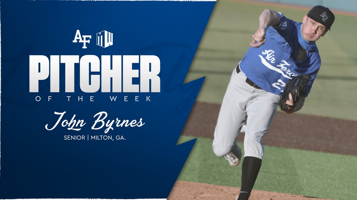 AF_Baseball's tweet photo. Mountain West Pitcher of the Week X3️⃣!

The conference ERA leader is the only MW pitcher to earn a weekly award three times this season!

STORY: https://t.co/rGd3pWNvoH

#LetsFly https://t.co/FWoemu6SRn
