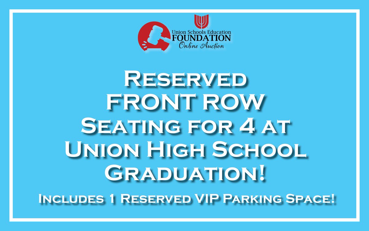 UnionSchools's tweet image. Don’t miss your chance to bid on that RESERVED PARKING SPOT at @UnionHSTulsa, RESERVED GRADUATION SEATING &amp;amp; More! The annual Union Schools Education Foundation Online Action is LIVE NOW and will end Friday, April 23 at 8 p.m.

one.bidpal.net/2021usefauctio…