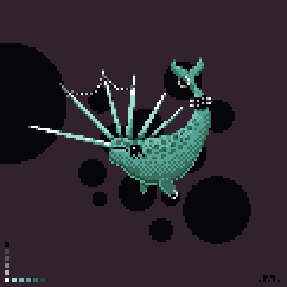 Arborore's tweet photo. "Despite accidentally stabbing three of his friends, Norbert was proud to be the first punk #narwhal."
For today's @Pixel_Dailies. Not sure where he got the extra tusks 😄
#pixelart #pixel_dailies #grafx2 https://t.co/TzenW4VrTT