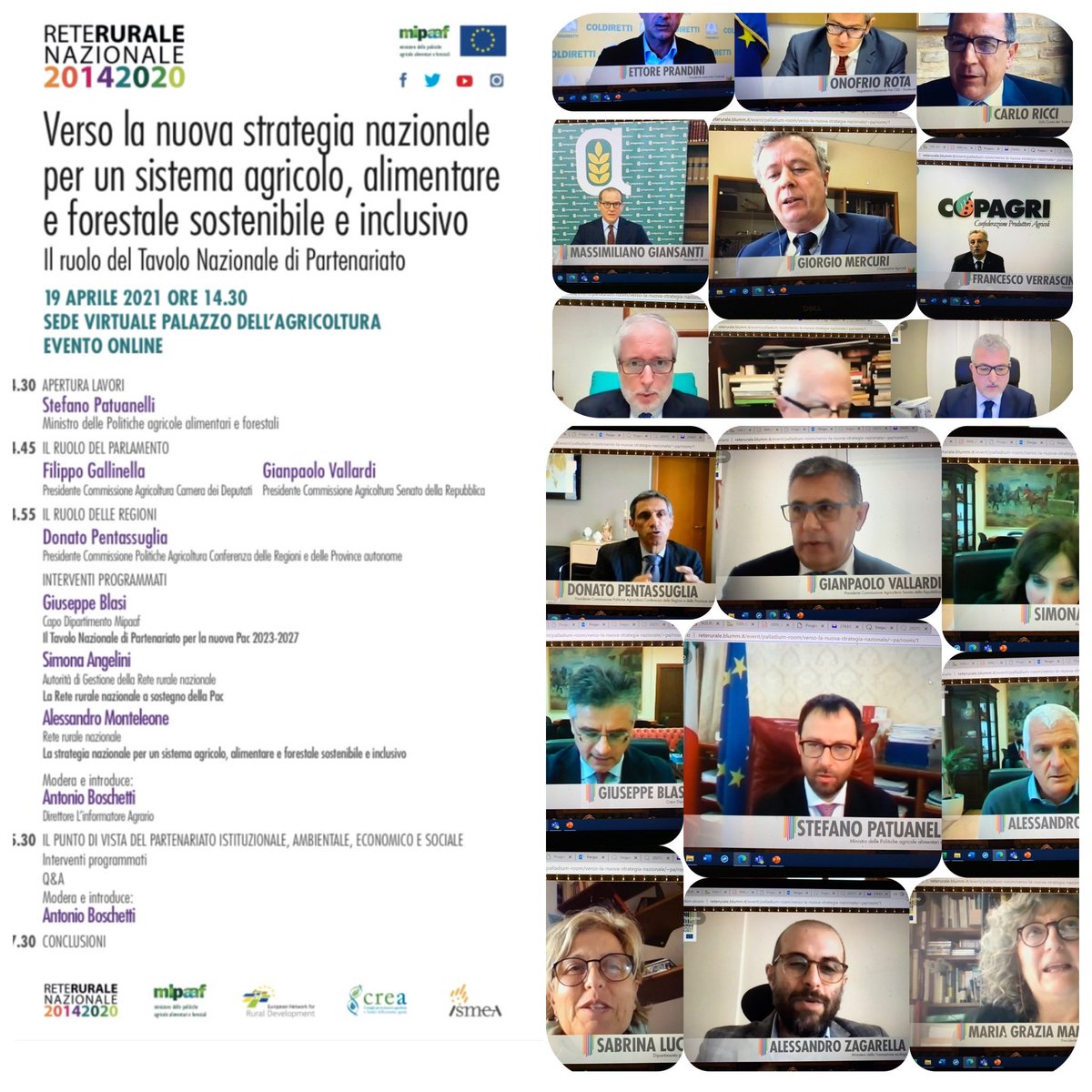 Oggi l’avvio del Tavolo di partenariato per la PAC 2023/2027#Mipaaf#RRN#Patuanelli#CREAricerca