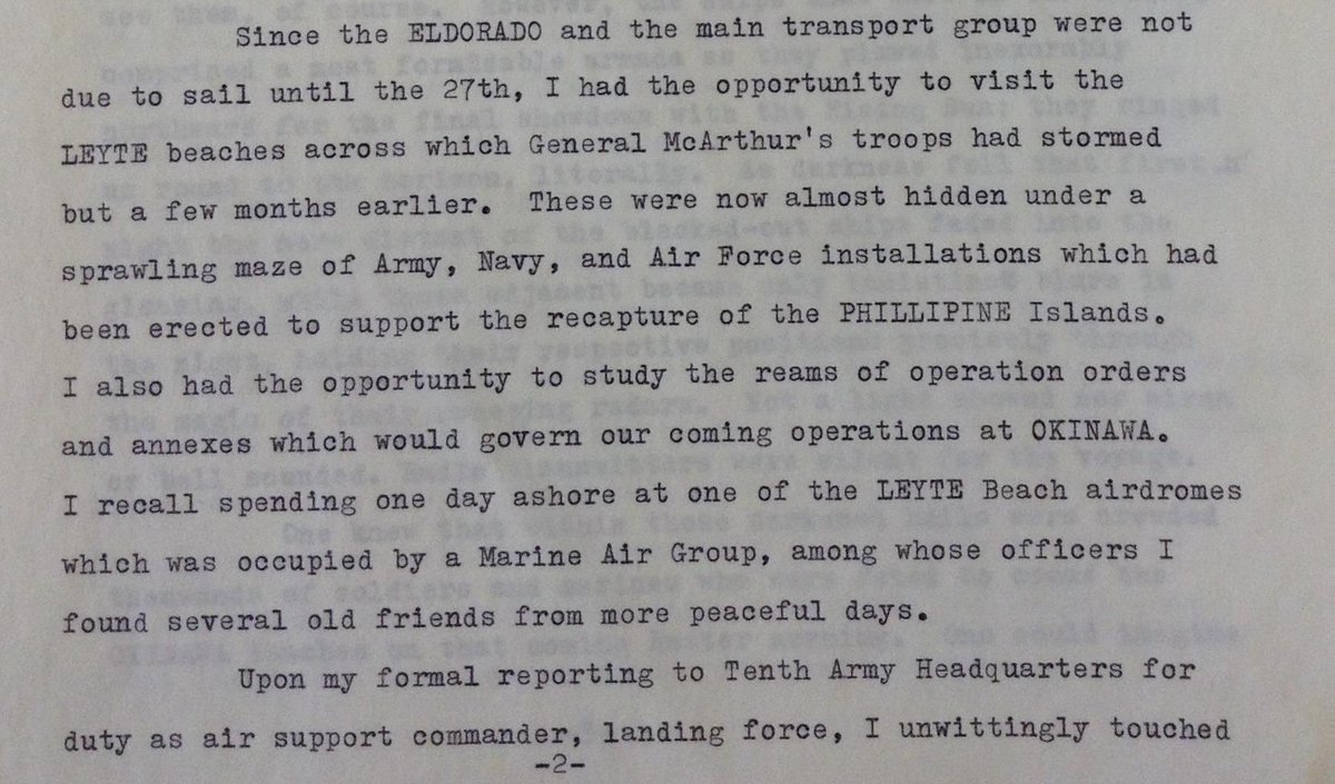 ...after WW2. Then Colonel Megee was "Mr. Marine Close Air Support" at Iwo Jima & Okinawa. He, like most WW2 marines, simply did not like "Terrible Turner."It showed in the attached text clips recorded when he was Bg. Gen. & described his reporting to Tenth Army81/