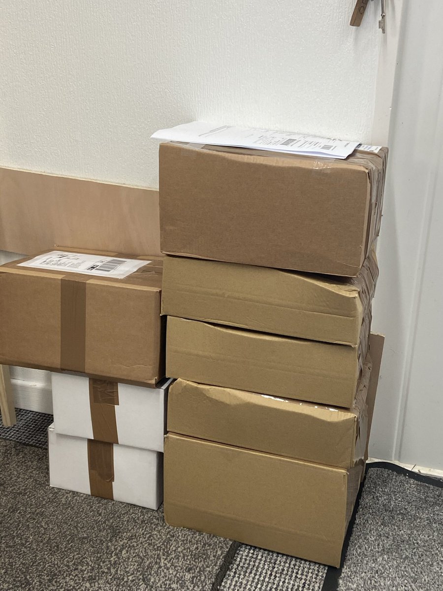 swallowsgroup's tweet photo. Patient Support Boxes ready to be sent #SupportBox https://t.co/06nS685BEs