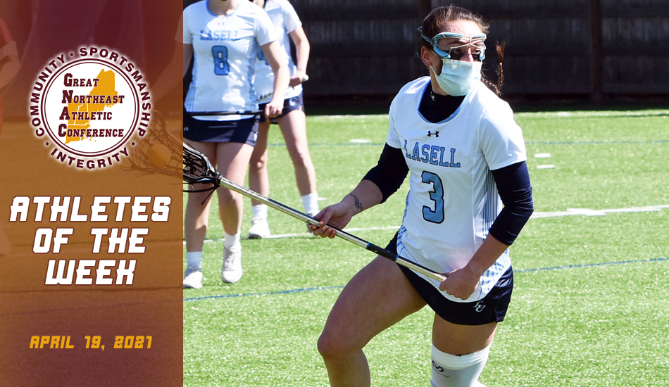 TheGNAC's tweet photo. WLAX | @LasellAthletics' Jordan McComb goes off for 14 goals &amp; 6 assists to capture her third straight and fourth overall #TheGNAC Player of the Week award: https://t.co/6ciBSFAxH4 https://t.co/jySCLUZfxZ