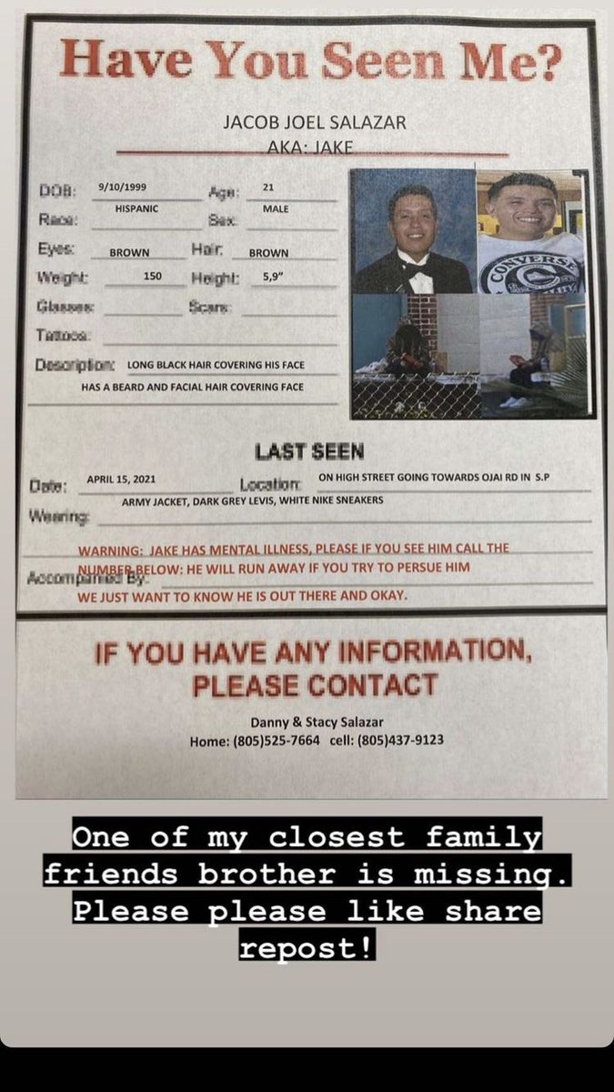 Haven't seen it on Twitter yet so if anyone has any info on Jake please call one of the numbers below! RTs appreciated