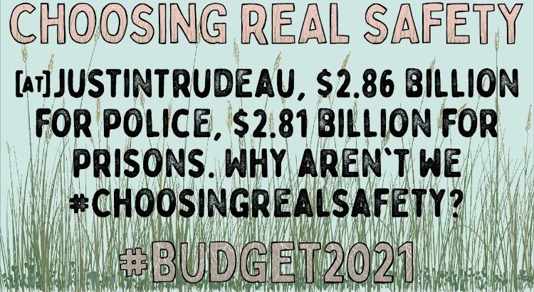 <a href="/RavynWngz/">Ravyn Wngz</a> of <a href="/BLM_TO/">Black Lives Matter — Toronto</a> youtu.be/6fhWsRpewG8 on #ChoosingRealSafety instead of funding police and prisons. There are plans to hire 449 new CSC staff and 585 new RCMP staff in #Budget2021  #AbolishPrisons #AbolishThePolice