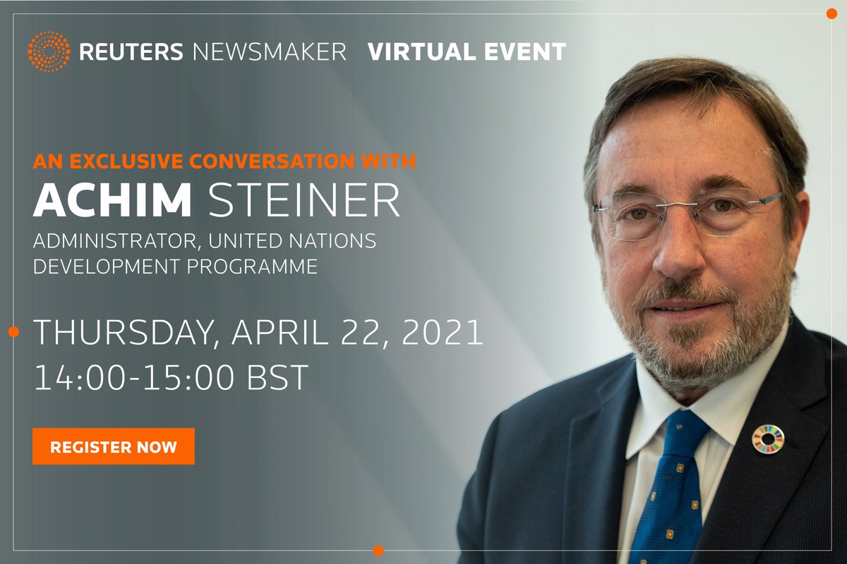 In celebration of #EarthDay on 22 April, join <a href="/ASteiner/">Achim Steiner</a> for a <a href="/Reuters/">Reuters</a> Newsmaker event at 9am EST/2pm BST for a discussion w/ <a href="/axelthrelfall/">Axel Threlfall</a> and <a href="/katydaigle/">Katy Daigle</a> on the global response and threats to #COVID19 and #ClimateChange for #HumanDevelopment.

RSVP now: ow.ly/JUDp50EqK3B
