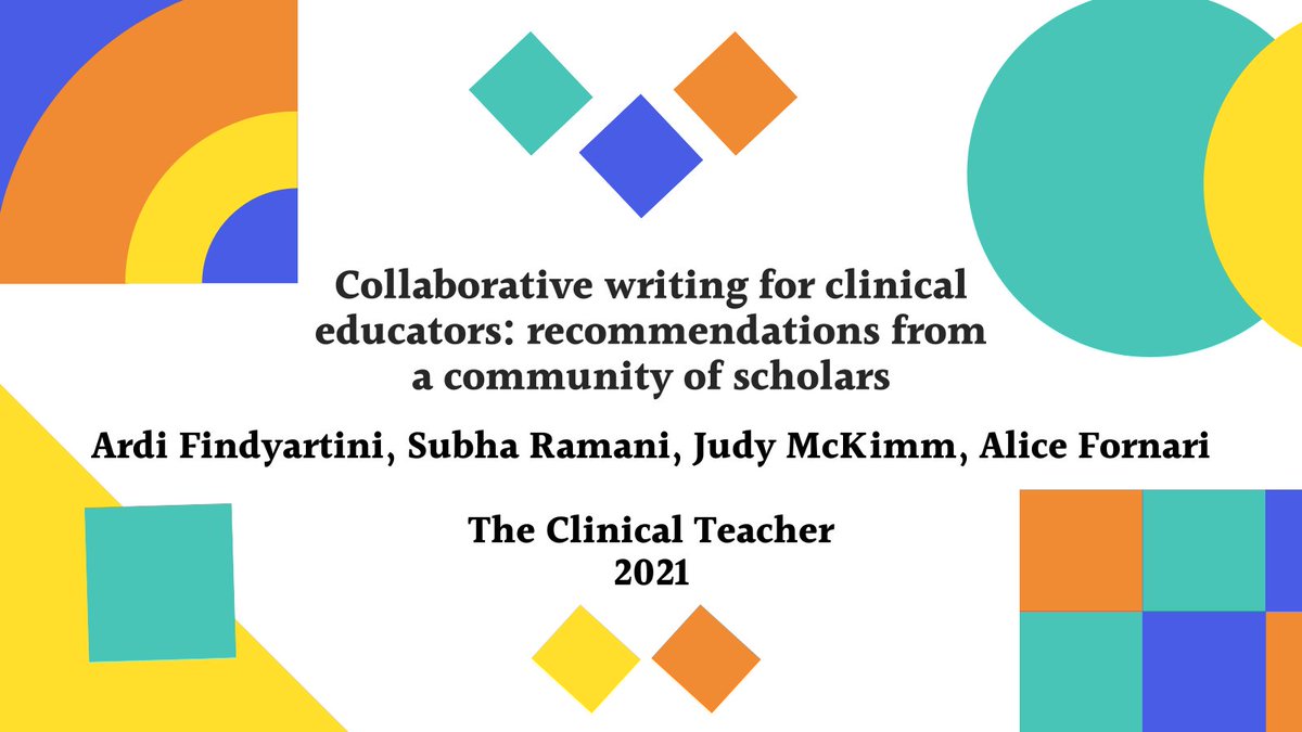 BrighamBEI's tweet image. Congrats to our #BrighamBEI Lead, Global Perspectives &amp;amp; Communication @SubhaRamani &amp;amp; team including @ArdiFindyartini @jamckimm @Afornari1 for their new @ClinicalTeacher article!

#MedEd #MedTwitter @Mentors_Borders
 
bit.ly/CollabWritingC…