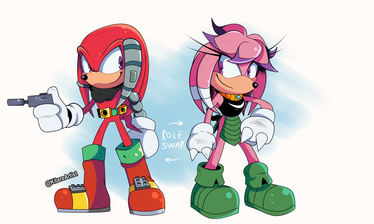 AU Role Swap: Knuckles and Julie-Su ❤?"Kitare の イ ラ ス ト.