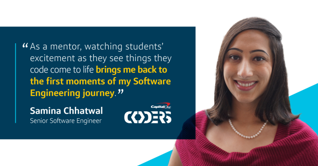 AmyAITRecruiter's tweet photo. It’s so inspiring to see my @CapitalOneTech coworkers using their skills to mentor students in the Coders program. #NationalVolunteerWeek https://t.co/VNd9WvPIAR https://t.co/JmNavyT6HG