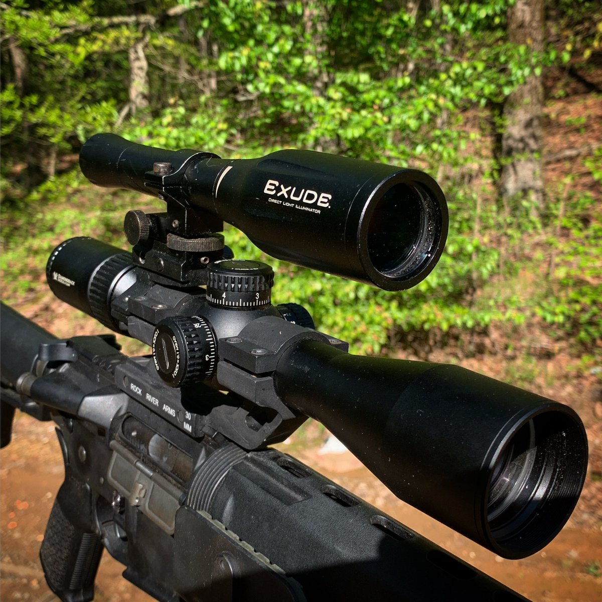 OpticalDynamics's tweet image. Light it up. Well, not now, but maybe later! 
The Exude Series OD40 Gen 2 resting easy on top of a Vortex Diamondback 4-16X44.
#opticaldynamics #od25 #od40 #od50 #exudeseries #nighthunting #predatorhunting #coyotehunting #tacticalgear #whatgetsyououtdoors #whatgetsyououtside