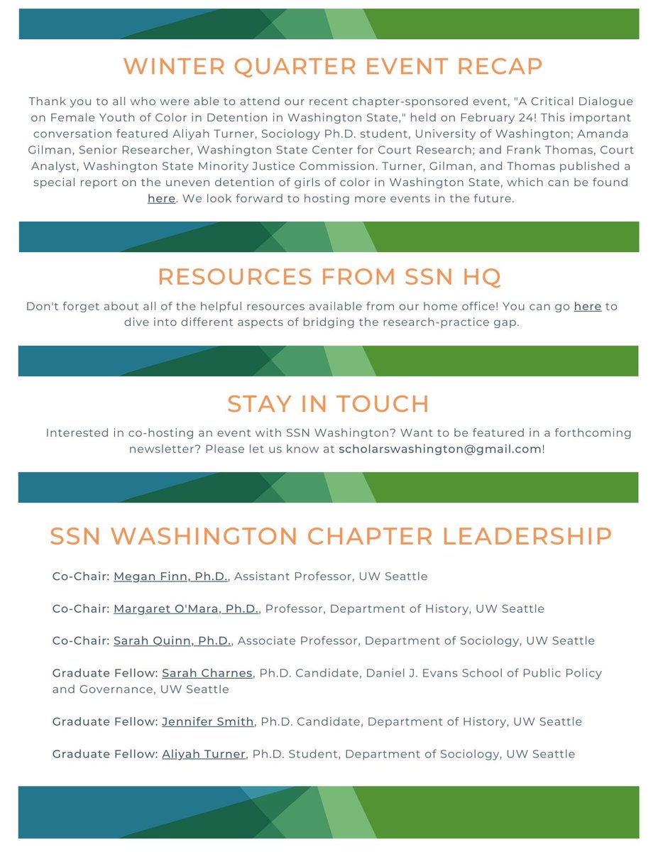 SsnWashington's tweet photo. Please check out our Spring Newsletter! We have some exciting updates to share 🎉 @SSNScholars for more 
Follow our team: @seattlesquinn @margaretomara @WeAreAllWell @sarahcharnes @roundthewaysoc https://t.co/gHks83KWKv