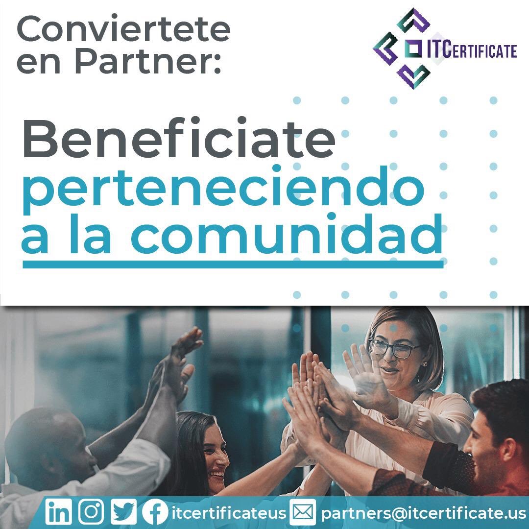 ITCertificateUS's tweet photo. Conviértete en nuestro Partner 

👉🏻 Más información: https://t.co/fQuvPII5gE https://t.co/1qBb5gYDC6