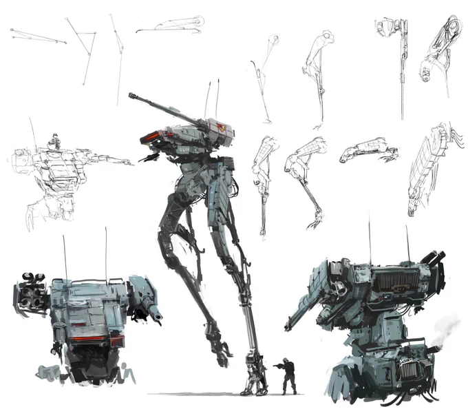 leggy robot sketches 