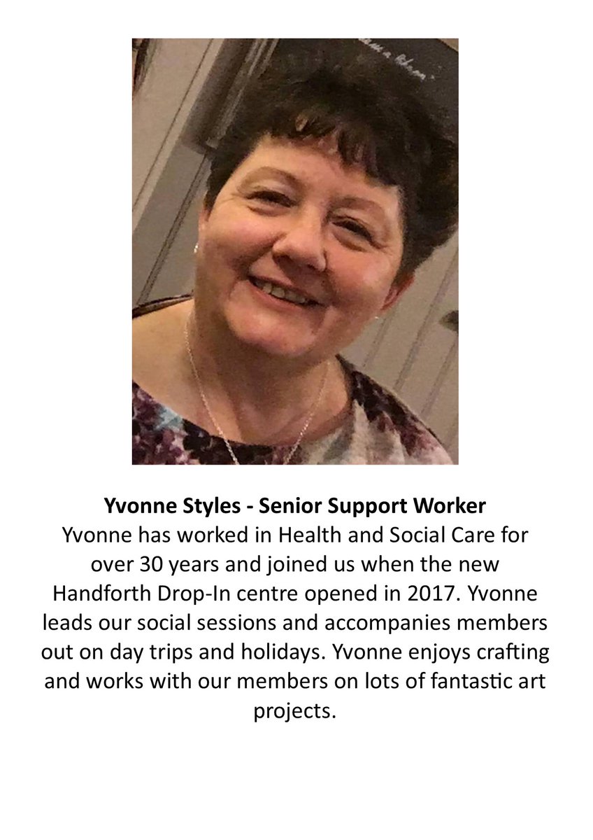 TimeOutGroupNW's tweet photo. Introducing... Yvonne!
#timeoutgroupnw #learningdisabilities #adultswithlearningdisabilities #charity #handforth #wilmslow #cheshire #northwest #healthandsocialcare #artsandcraft #social #socialclub #daycentre #like #share #donate #joinus #support #supportus #supportworker https://t.co/IYaiURWqrq