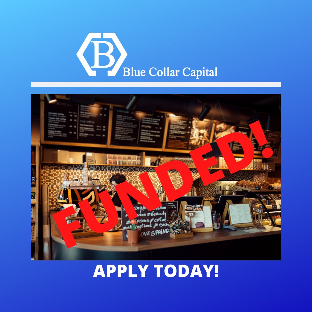 BlueSolutionsCo's tweet image. FUNDED DEAL OF THE DAY! $13,000 Coffee Shop. Apply today! BlueCollarCapital.net
#funding  #business #businessloan #lending #smallbusiness  #smallbusinessowner   #smallbusinessloans #money   #businessowner #businessfunding #workingcapital  #loans