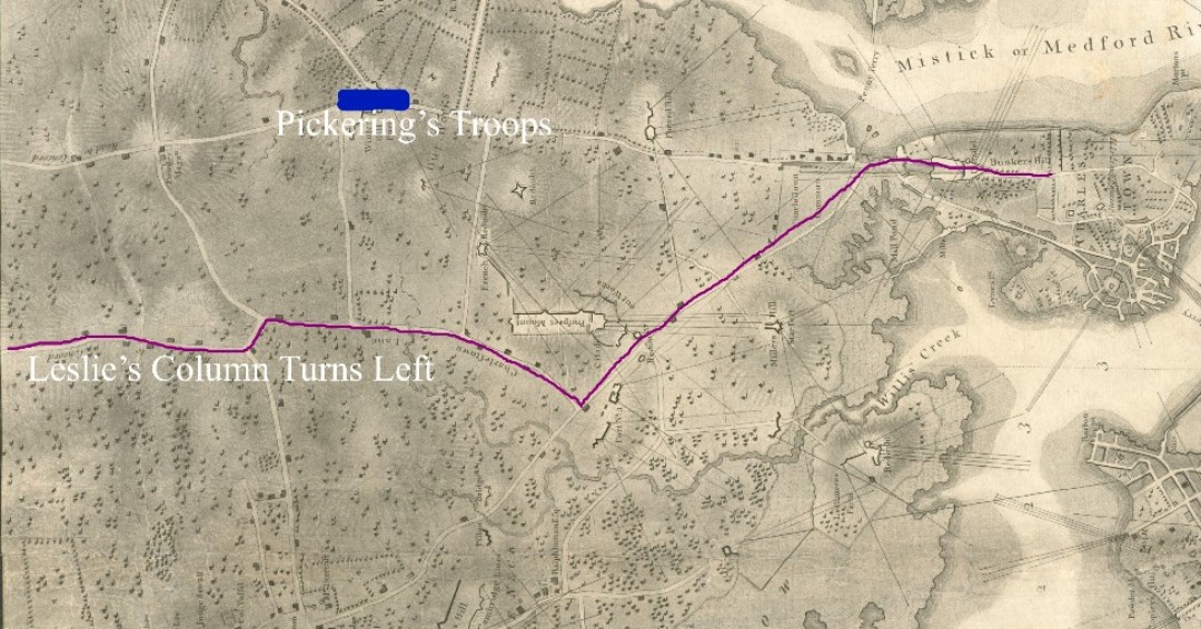 REV250BOS's tweet photo. General Hugh Percy leads his exhausted column to Cambridge, and suspecting the bridge across the Charles River might be an ambush, he turns his column left and then down the road to Charlestown.
#VirtualPatriotsDay
#RevolutioninRealTime
#Revolution250 https://t.co/hViSQRF4I4