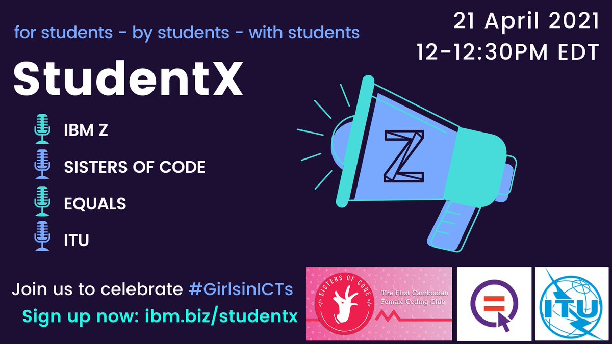 mentorafrika's tweet photo. Join your @IBMZ StudentX team as we celebrate #GirlsInICTs with @equals, @Sisters_of_Code &amp; @ITUatUNHQ on April 21st 12-12:30AM EDT. Wow - the 1st coding school for girls in Cambodia! Meet the amazing Natalja Rodionova! Register now &amp; mark your calendar! https://t.co/f9390PiLJ7 https://t.co/CPXEycbXKv