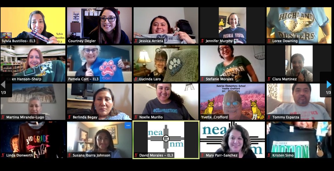 LcNea's tweet photo. NEA-LC EL3 would love to give a big shout-out to all the educators that joined us for the reimagined 2021 NEA-NM Read Across New Mexico event on Saturday, 4/17/21. It was a day full of great professional learning and reflection. #spiritfingers #nealcel3
@joinnealc @NEANewMexico https://t.co/jxffXlVd2w