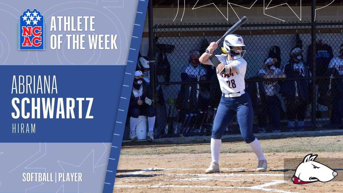 NCAC's tweet image. NCAC Softball Player of the Week

Abriana Schwartz, @Hiram_Athletics