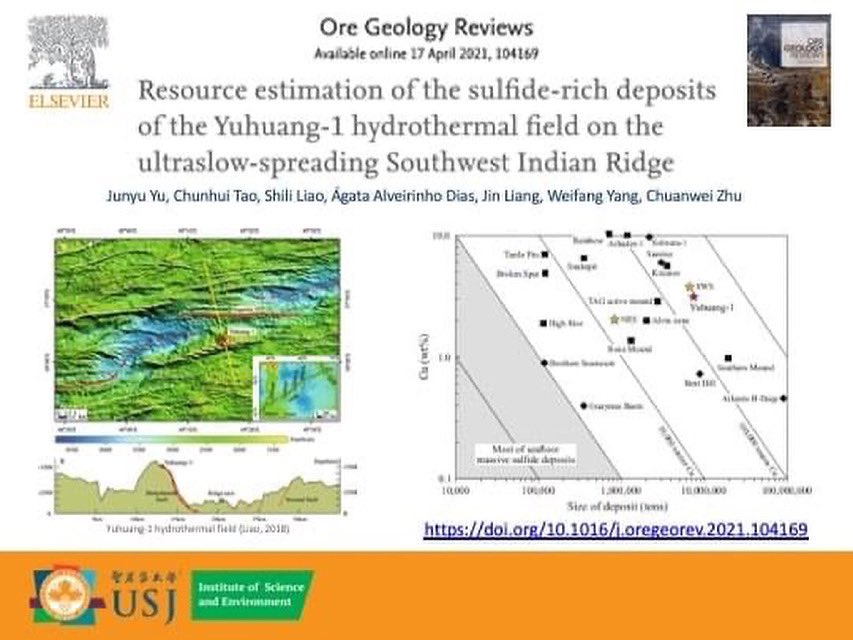 New paper from ISE published about the sulfide-rich deposits of the Yuhuang-1 hydrothermal field (#SWIR)
This is another output of the SWIMAR project (FDCT 002/2018/A1): ise.usj.edu.mo/research/proje…

DOI: doi.org/10.1016/j.oreg…

#iseusj #usjmacau #geology #Yuhuang #SWIR #SMS #SULFIDE