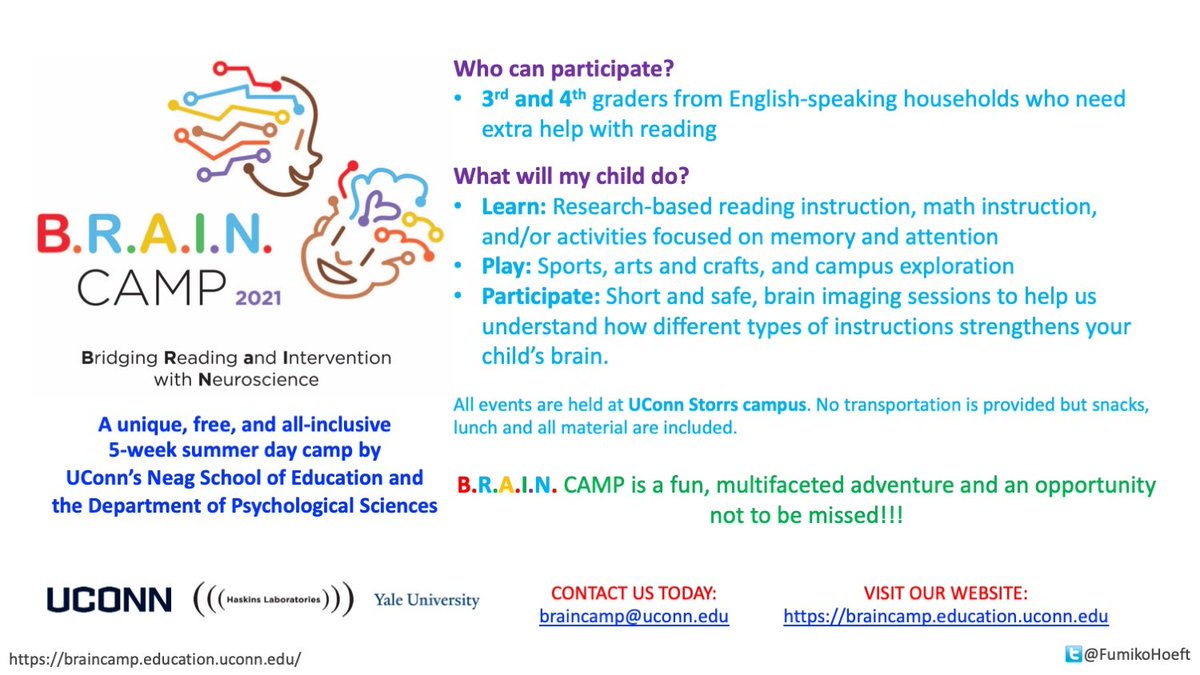 Dr 2 Fumiko Hoeft Md Phd Another Push For This Great Opp For Incoming Gr3 4 Struggling Readers Free 5 Wk In Person Summer Camp W Devin Kearns Uconn Uconnneag Uconnpsyc Storrs Ct