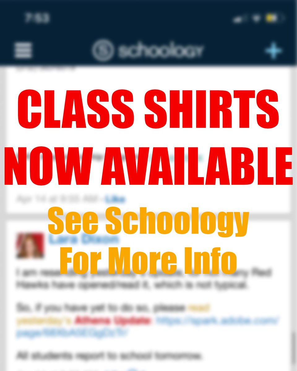 Attention students! Class shirts are now available! Be sure to check out pick-up and other information on Schoology! #Spirit